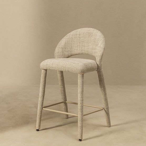 Chaise de bar Ella crème-brun