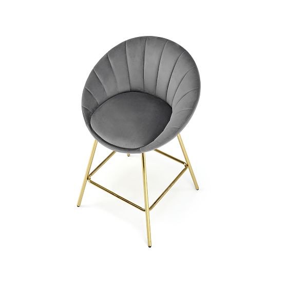 Chaise de bar H112 gris / doré (2p=2pcs)