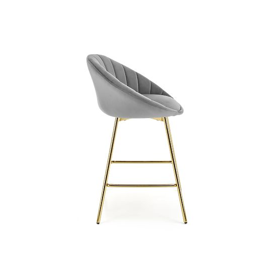 Chaise de bar H112 gris / doré (2p=2pcs)