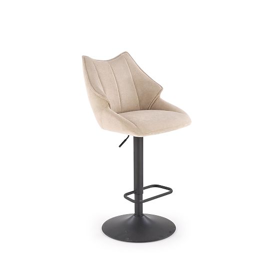 Chaise de bar H122 pieds - noir, siège - beige (1p=2pcs)