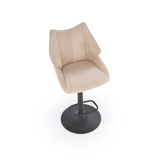 Chaise de bar H122 pieds - noir, siège - beige (1p=2pcs)