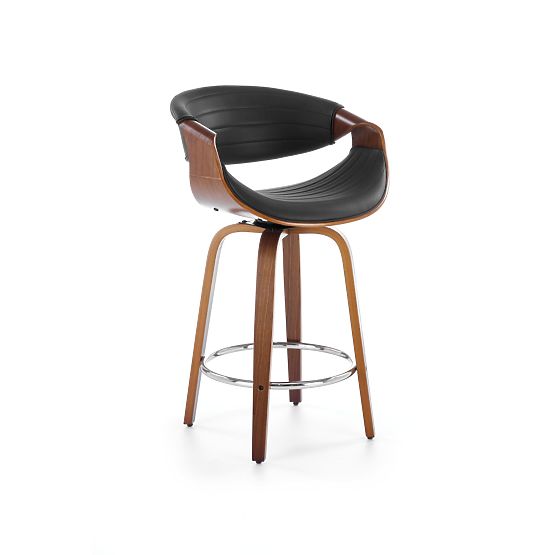 Chaise de bar H123 noire / noyer (1p=1pc)