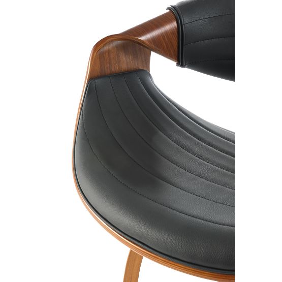 Chaise de bar H123 noire / noyer (1p=1pc)