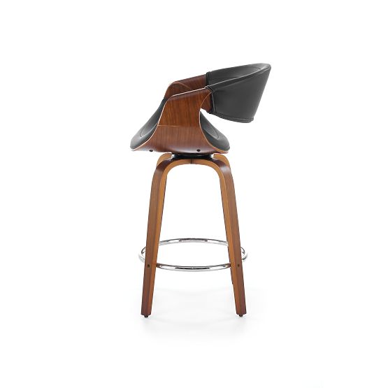 Chaise de bar H123 noire / noyer (1p=1pc)