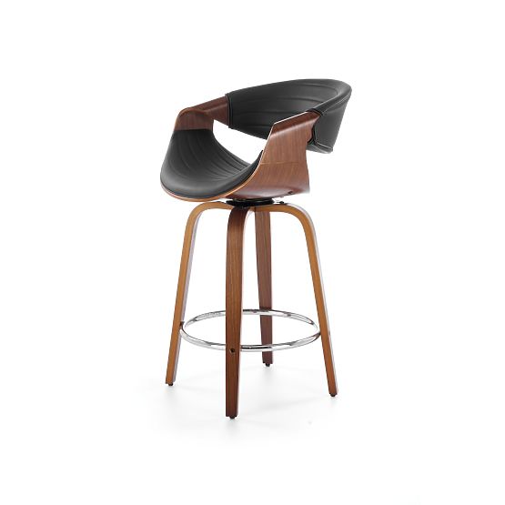 Chaise de bar H123 noire / noyer (1p=1pc)
