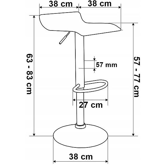 Chaise de bar Hoker Porti noire
