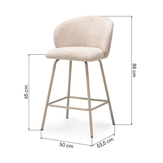 Chaise de bar Larisa, beige
