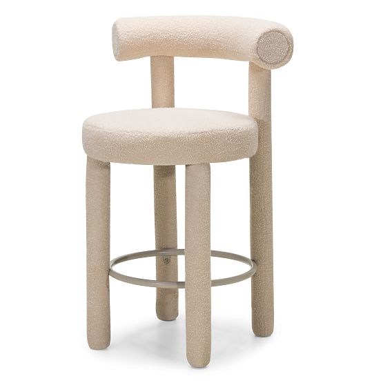 Chaise de bar Pedro 2.0, beige, bouclé