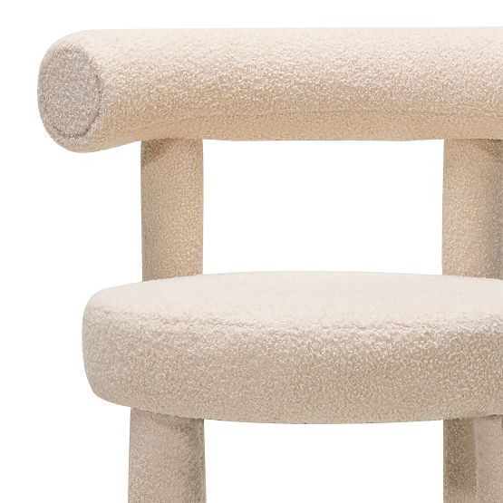 Chaise de bar Pedro 2.0, beige, bouclé