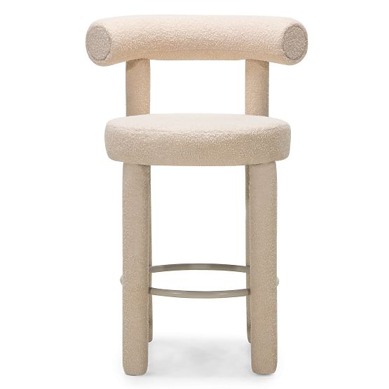Chaise de bar Pedro 2.0, beige, bouclé