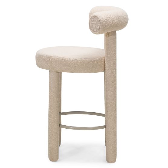 Chaise de bar Pedro 2.0, beige, bouclé