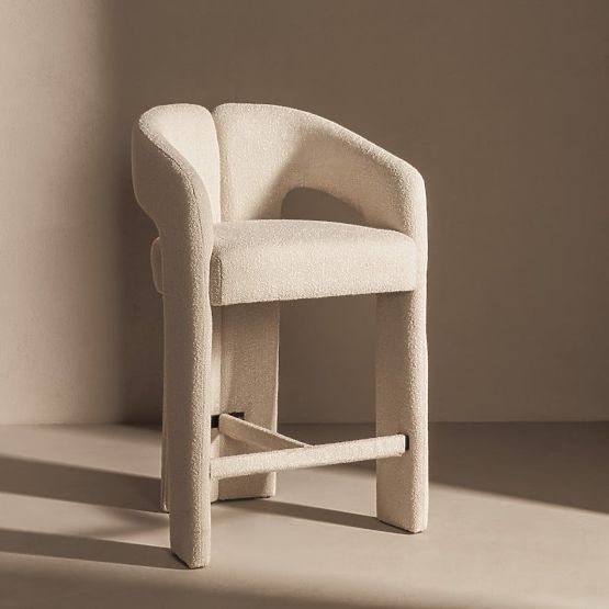 Chaise de bar rembourrée Castelo beige