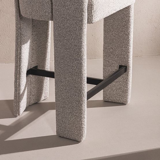 Chaise de bar rembourrée Castelo gris-beige