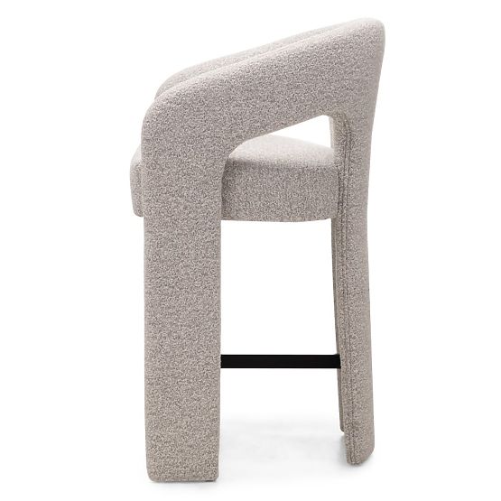 Chaise de bar rembourrée Castelo gris-beige