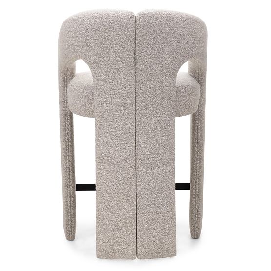 Chaise de bar rembourrée Castelo gris-beige