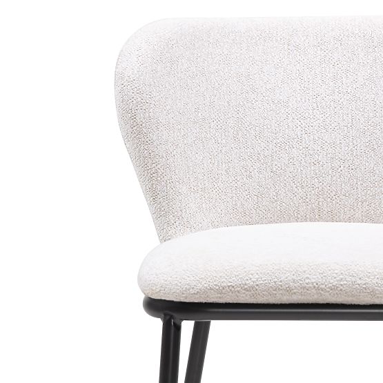 Chaise de bar Yasmin II, écru/pieds noirs