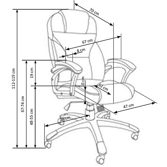 Chaise de bureau DESMOND grise