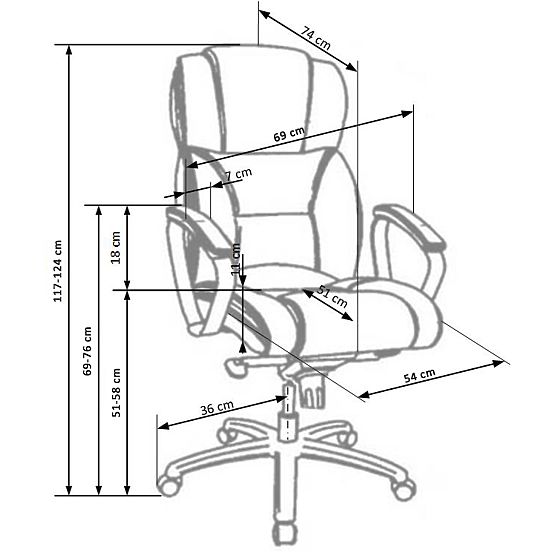 Chaise de bureau FOSTER marron foncé - cuir