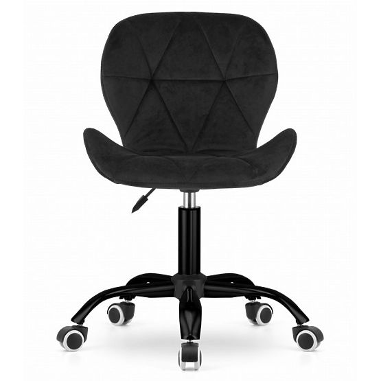 Chaise de bureau pivotante avec dossier large en velours noir