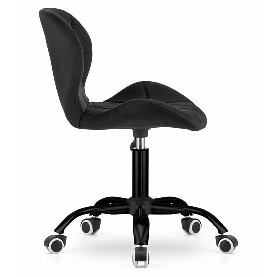 Chaise de bureau pivotante avec dossier large en velours noir