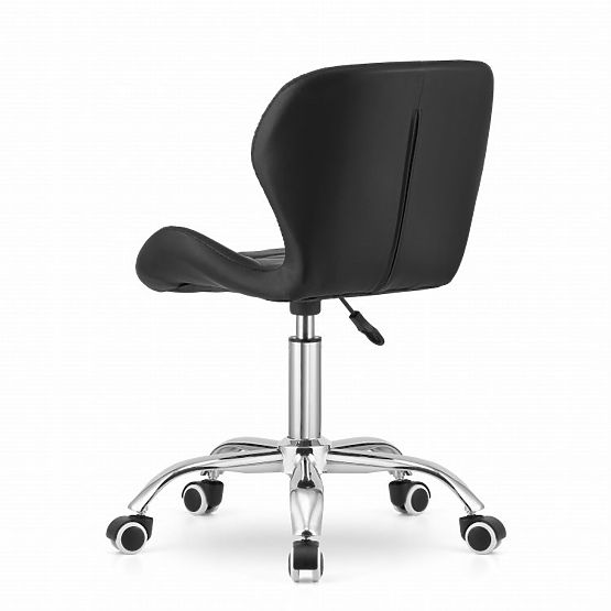 Chaise de bureau pivotante avec large dossier en éco-cuir noir