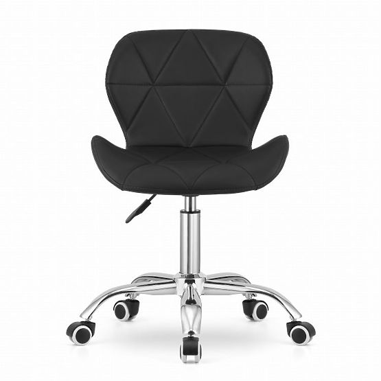 Chaise de bureau pivotante avec large dossier en éco-cuir noir