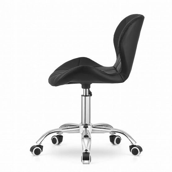 Chaise de bureau pivotante avec large dossier en éco-cuir noir