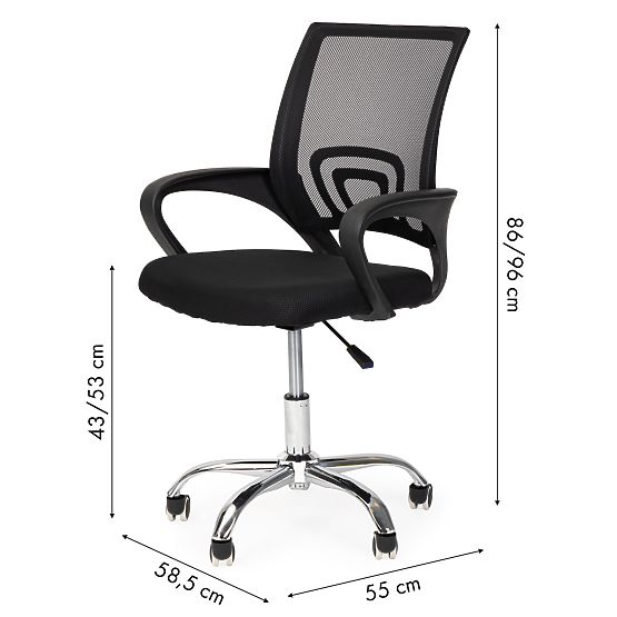 Chaise de bureau pivotante profilée