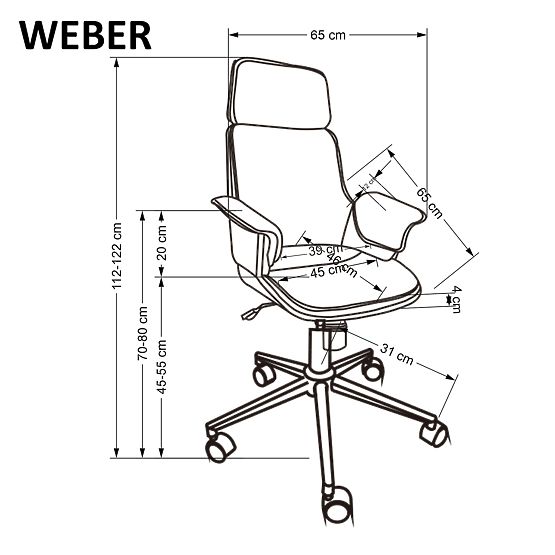 Fauteuil de bureau WEBER noyer / noir