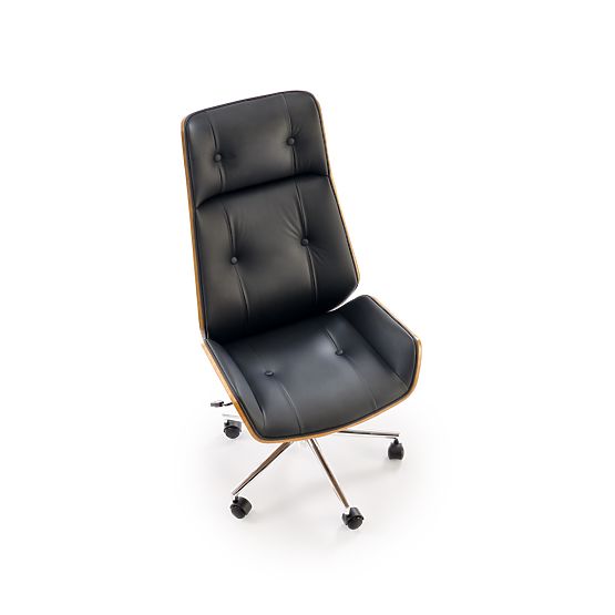 Chaise de bureau WEBSTER noyer/noir