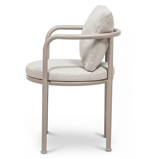 Chaise de jardin Amarello en aluminium, beige clair/beige-gris, arrondie