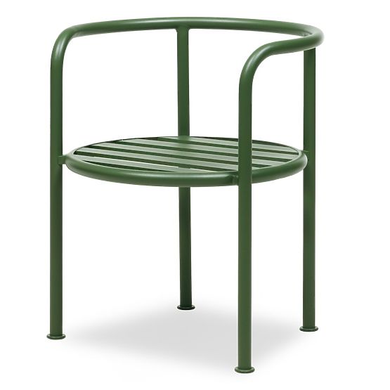 Chaise de jardin Amarello en aluminium, beige clair/vert, arrondie