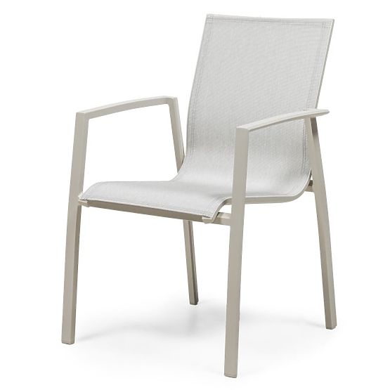 Chaise de jardin Canelli en aluminium, beige clair