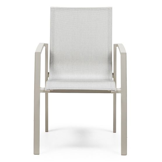 Chaise de jardin Canelli en aluminium, beige clair