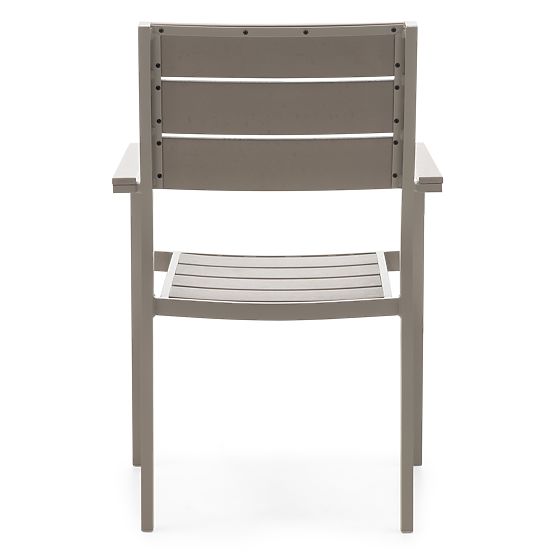 Chaise de jardin Drillo en aluminium, beige-gris, polywood