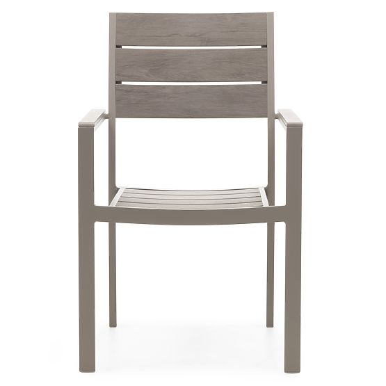 Chaise de jardin Drillo en aluminium, beige-gris, polywood