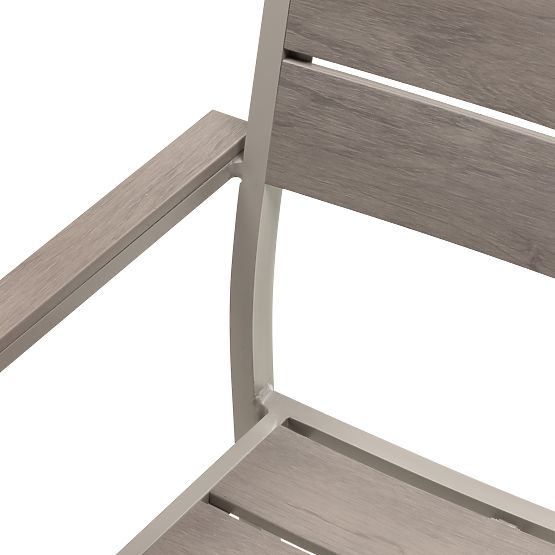 Chaise de jardin Drillo en aluminium, beige-gris, polywood