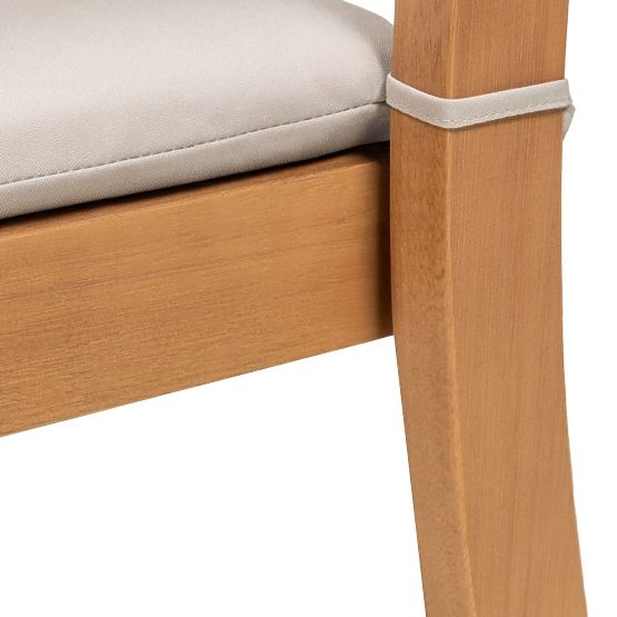 Chaise de jardin Familis ll en bois d'eucalyptus FSC, aspect teck, beige