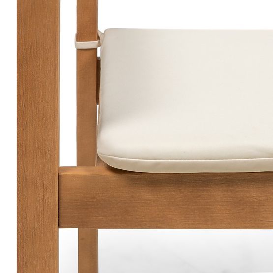 Chaise de jardin Familis ll en bois d'eucalyptus FSC, aspect teck, beige