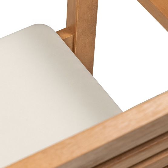 Chaise de jardin Familis ll en bois d'eucalyptus FSC, aspect teck, beige