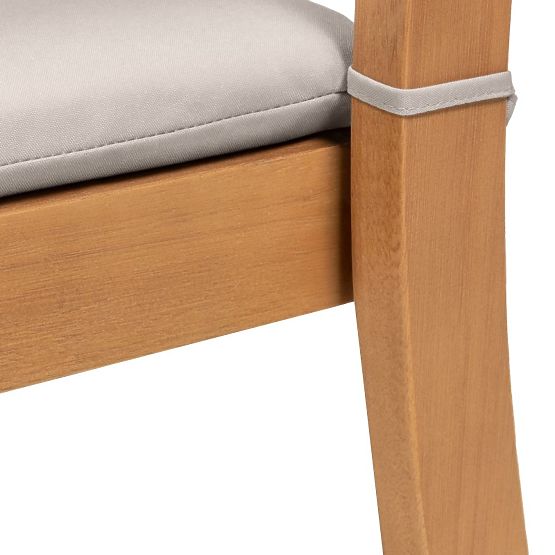 Chaise de jardin Familis ll en bois d'eucalyptus FSC, aspect teck, gris clair