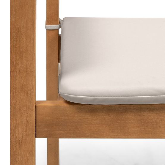 Chaise de jardin Familis ll en bois d'eucalyptus FSC, aspect teck, gris clair