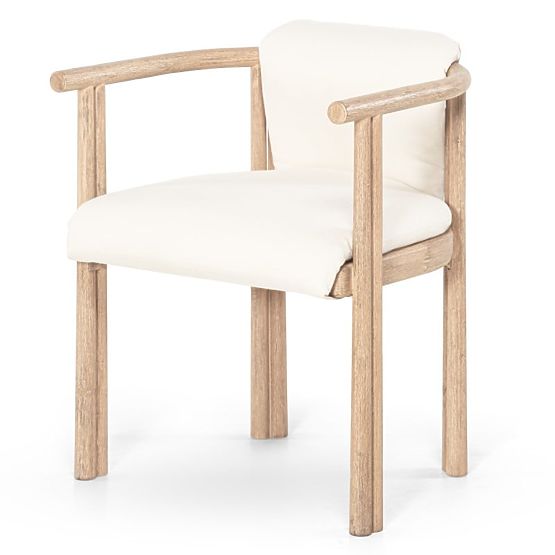 Chaise de jardin Komorebi en bois d'acacia clair/beige clair, arrondie