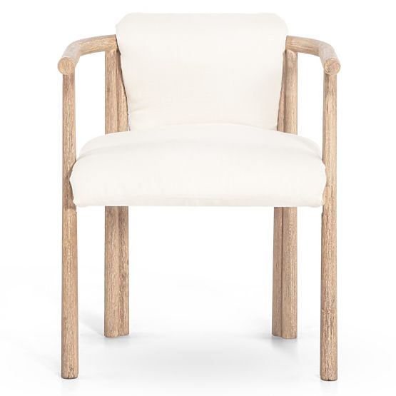 Chaise de jardin Komorebi en bois d'acacia clair/beige clair, arrondie