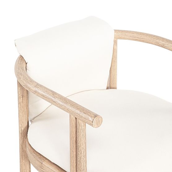 Chaise de jardin Komorebi en bois d'acacia clair/beige clair, arrondie