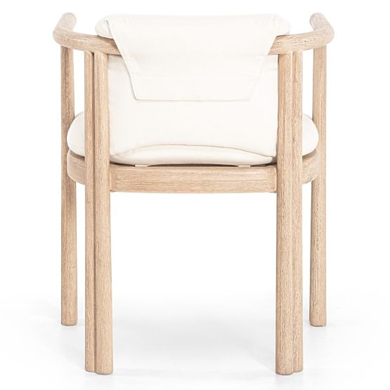 Chaise de jardin Komorebi en bois d'acacia clair/beige clair, arrondie
