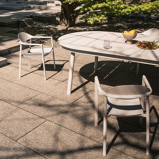 Chaise de jardin Marinelli, aluminium, beige clair