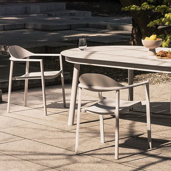 Chaise de jardin Marinelli, aluminium, beige clair