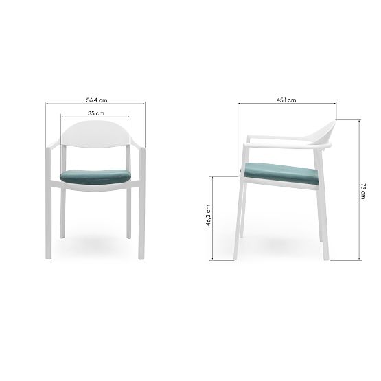Chaise de jardin Marinelli, aluminium, blanc/vert