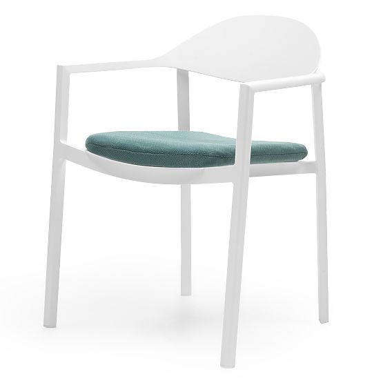 Chaise de jardin Marinelli, aluminium, blanc/vert